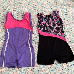 TWO Gymnastics Leotards 4/5 Freestyle Danskin